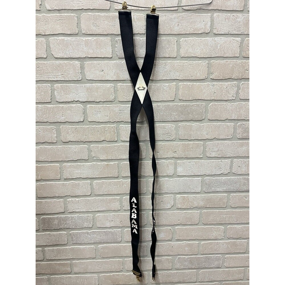 Vintage suspenders adjustable Alabama logo collectible Black